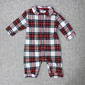 Petite Plume 6-12m Plaid Kids One Piece Pajamas EUC